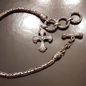 Silver and black bracelet